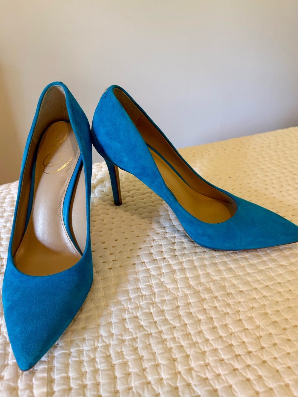 Sam Edelman Hazel Turquoise Blue Suede Stiletto Pumps Size 8.5